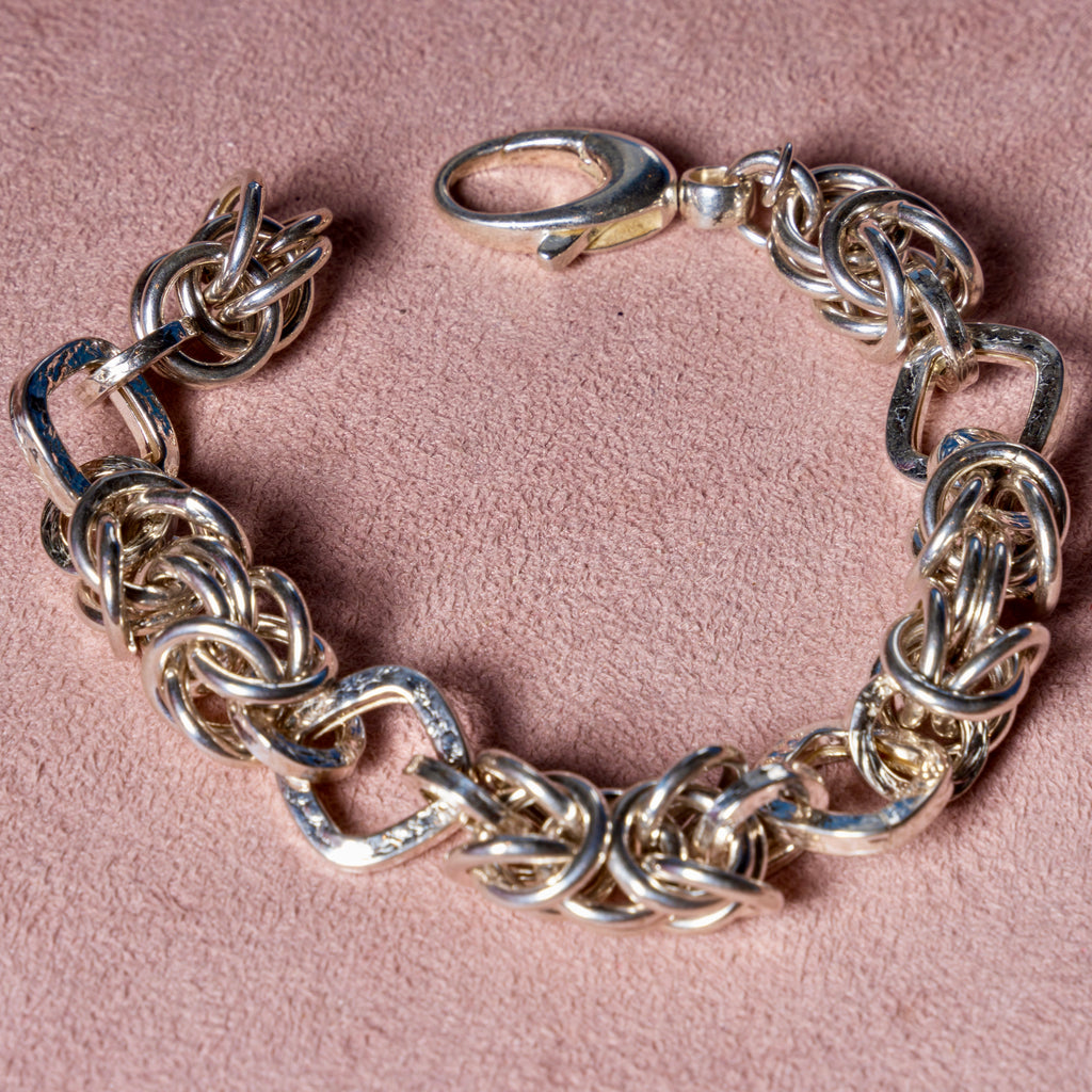 Sterling Silver Chunky Intertwined Link Bracelet
