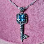 Blue Topaz Key Charm