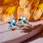 Sterling Silver Floral Hoops