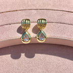 Teardrop Bezel CZ Earrings