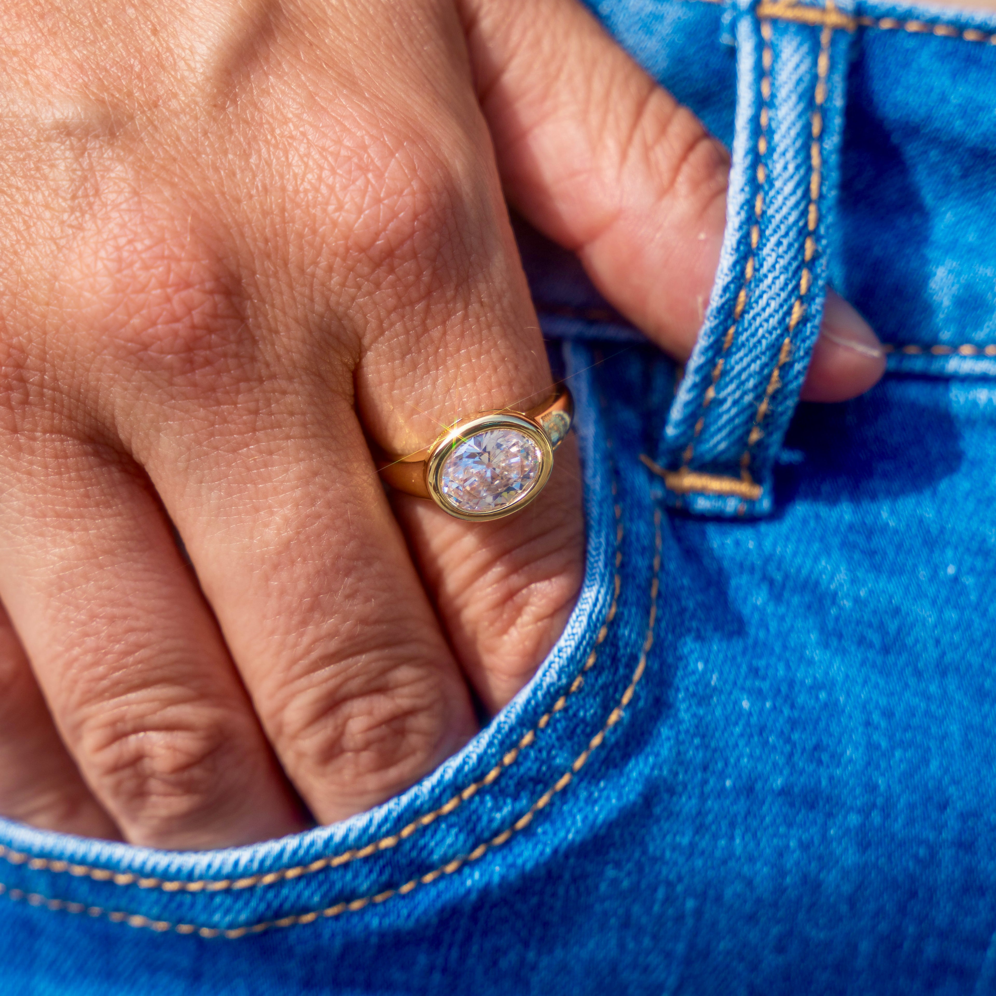 East West Oval Ring