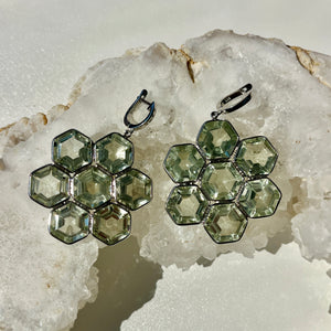 Green Amethyst Floral Earrings