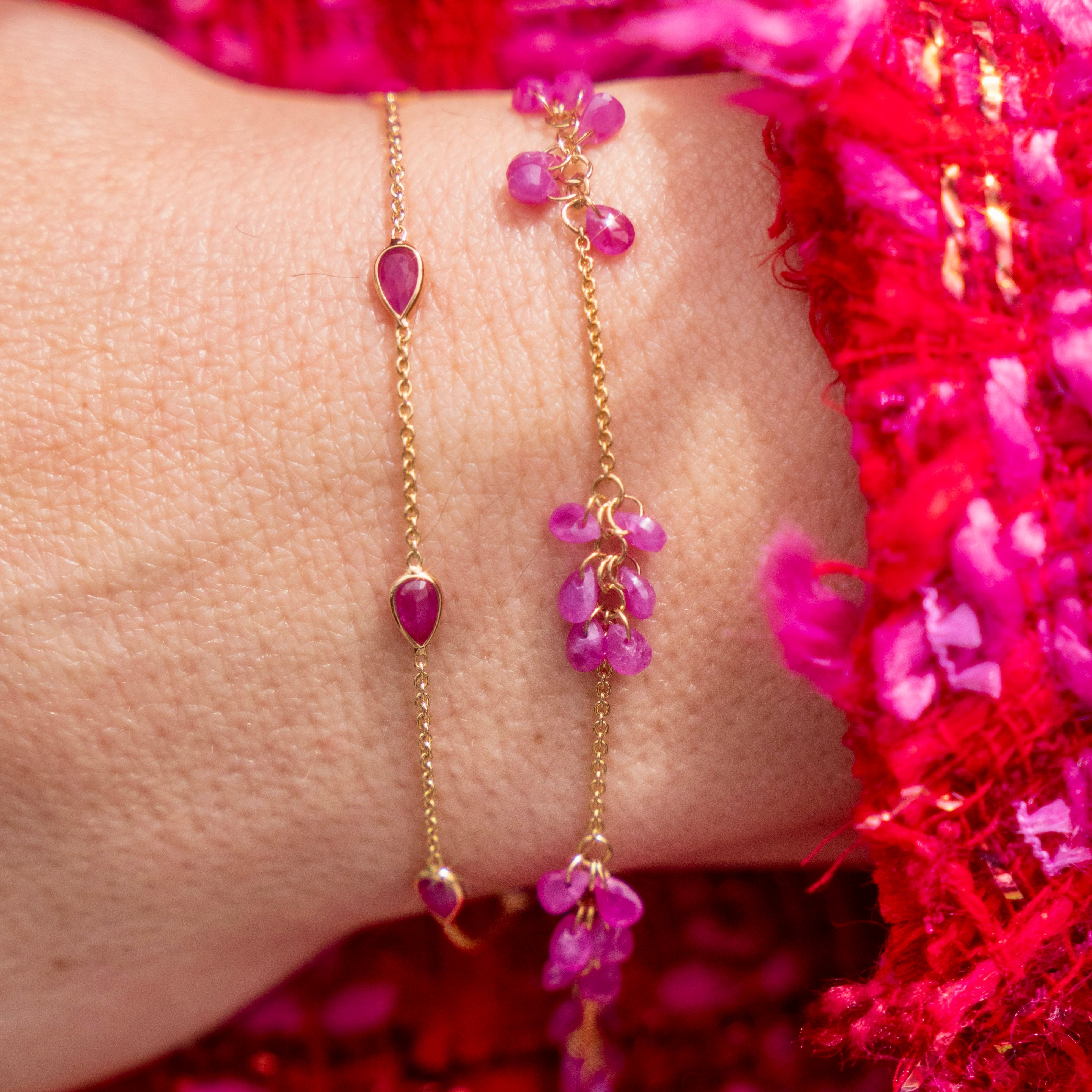14k Ruby Shaker Bracelet
