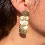 Brushed Gold Oval Dangle Earrings
