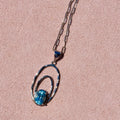 Blue Topaz Double Oval Necklace