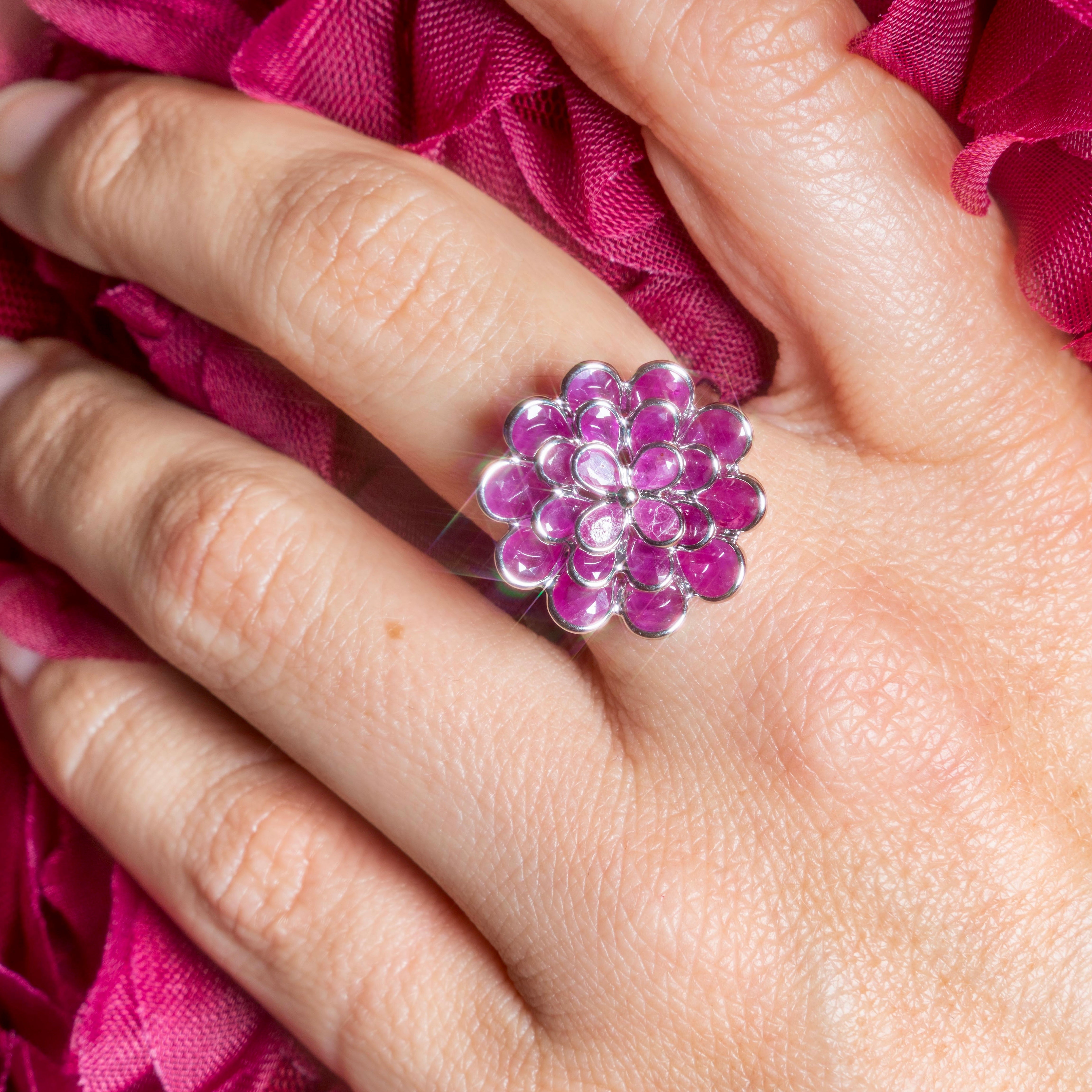 Ruby Floral Ring