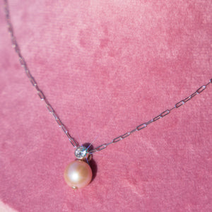 Champagne Pink Pearl Necklace