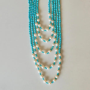 Turquoise + Freshwater Pearl Necklace