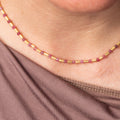 Pink Tourmaline Dotted Necklace