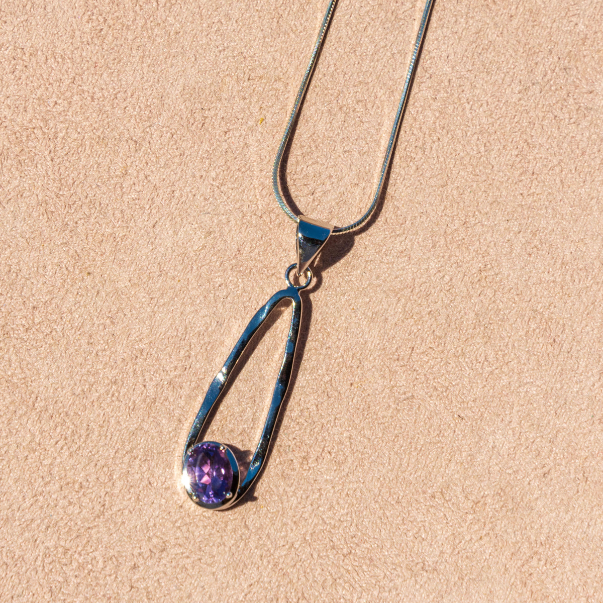 Amethyst Oval Necklace
