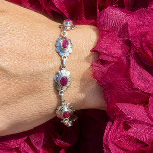 Ruby Floral Bracelet