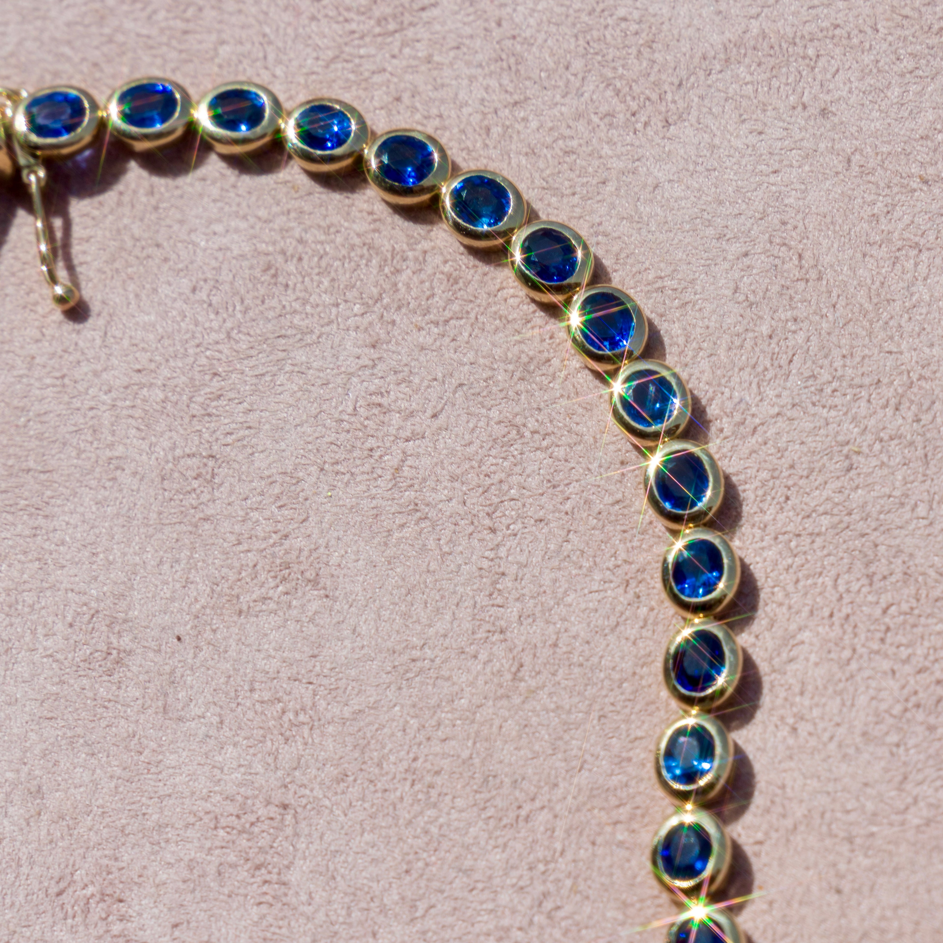 14k Blue Sapphire Tennis Bracelet