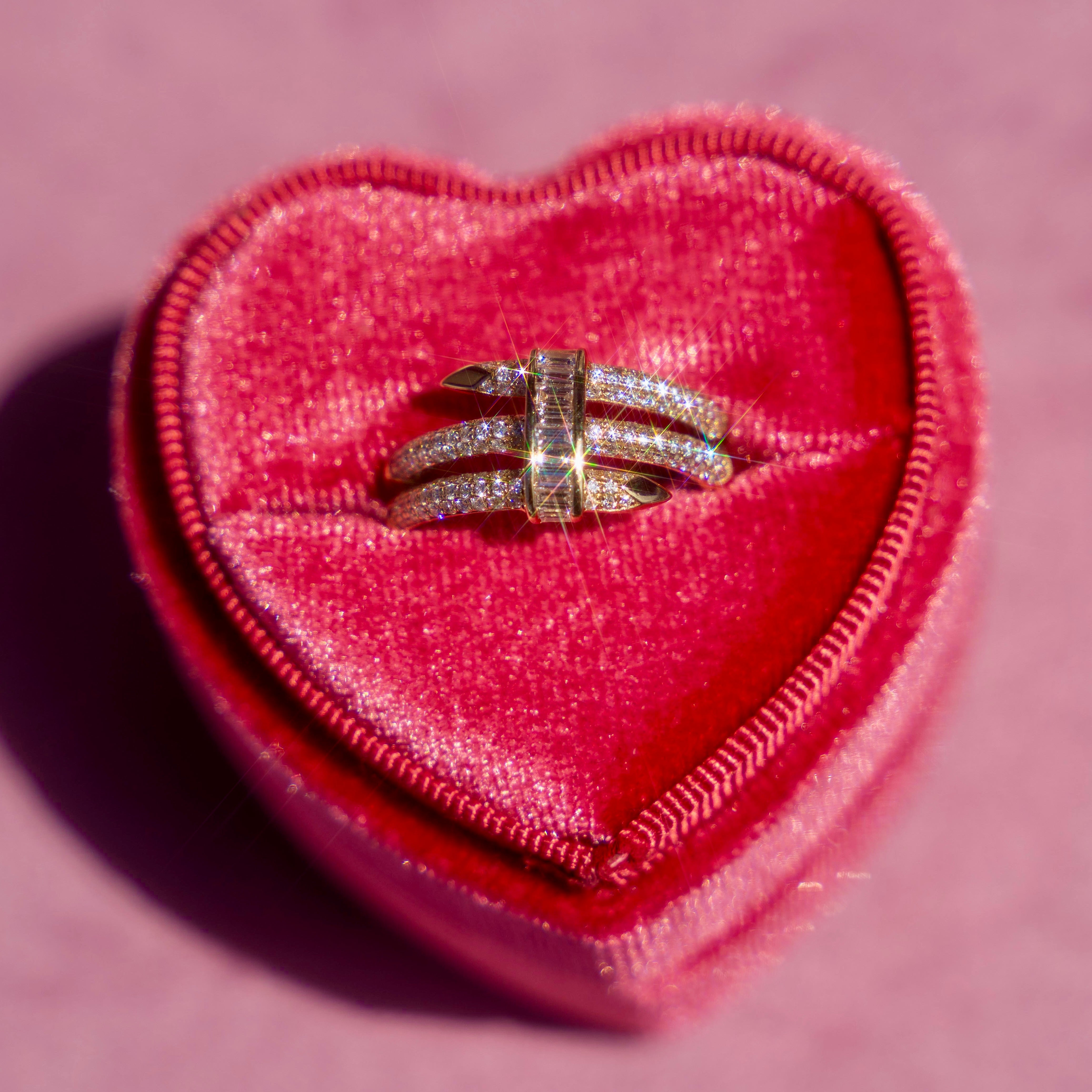 14k Diamond Spear Ring