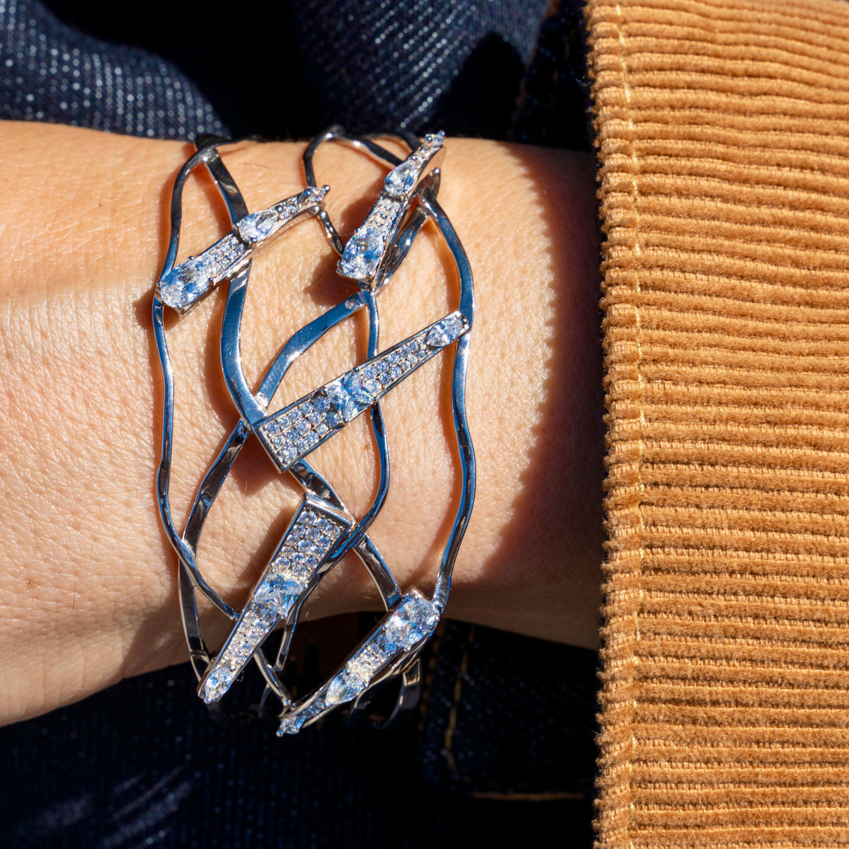 Sterling Silver Spiked Cuff