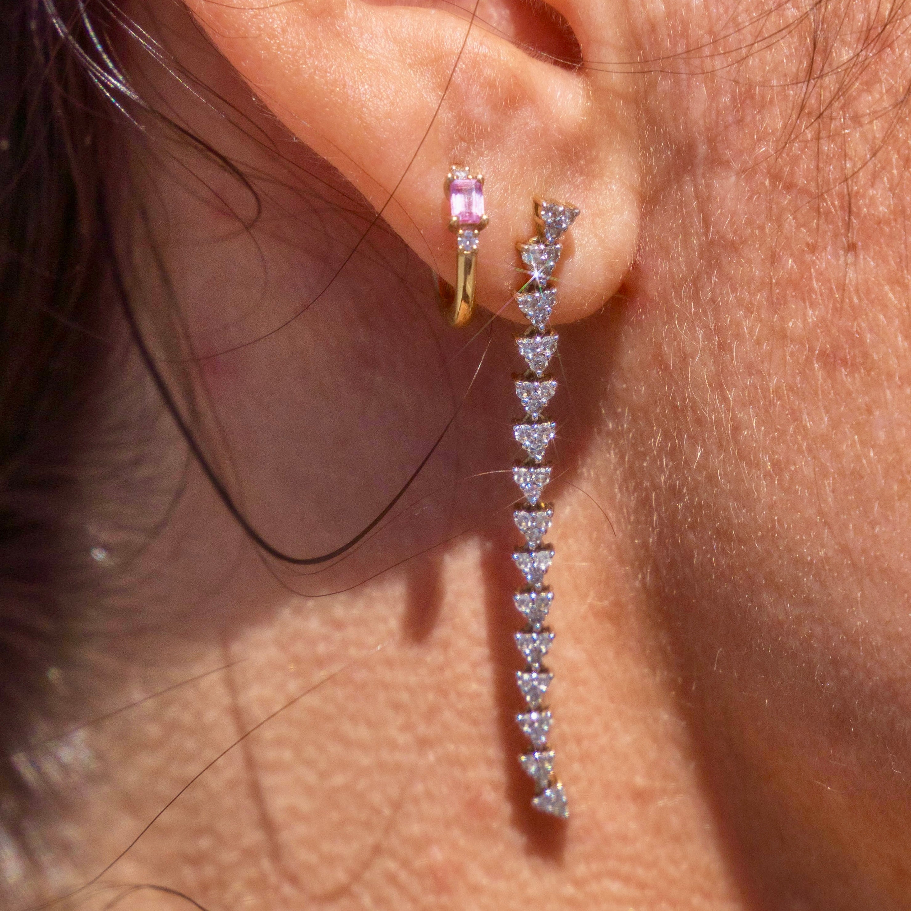 14k Diamond Drop Earrings