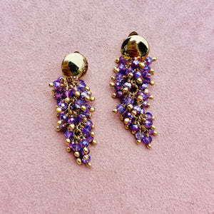 Purple Czech Crystal Earrings