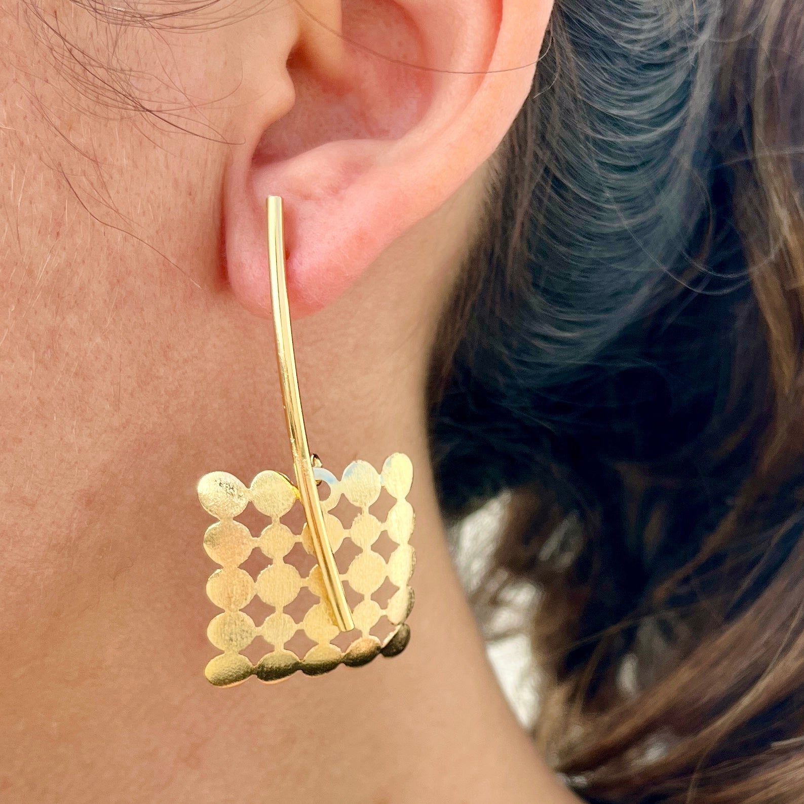 Golden Honeycomb Earrings