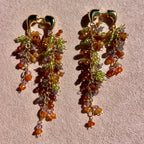 Peridot, Carnelian, Kyanite, + Amethyst Earrings