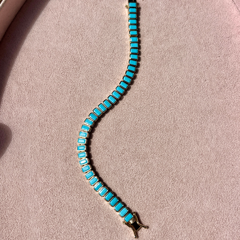 Turquoise Baguette Tennis Bracelet