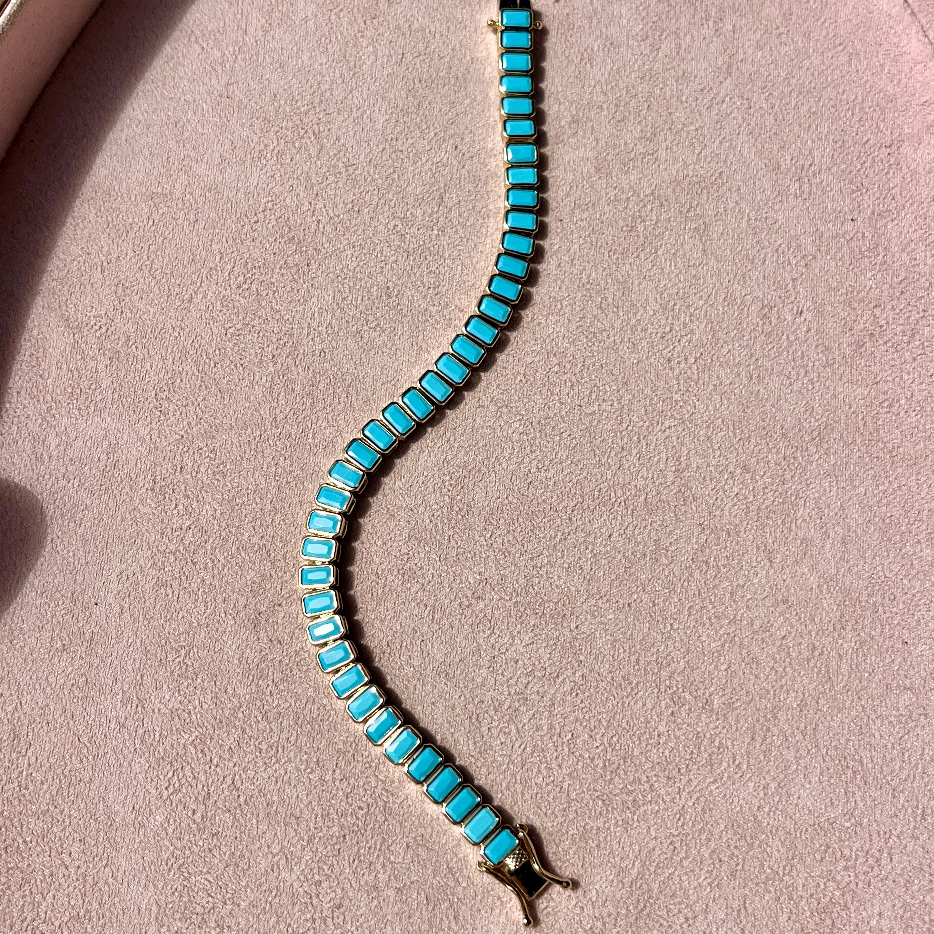 Turquoise Baguette Tennis Bracelet