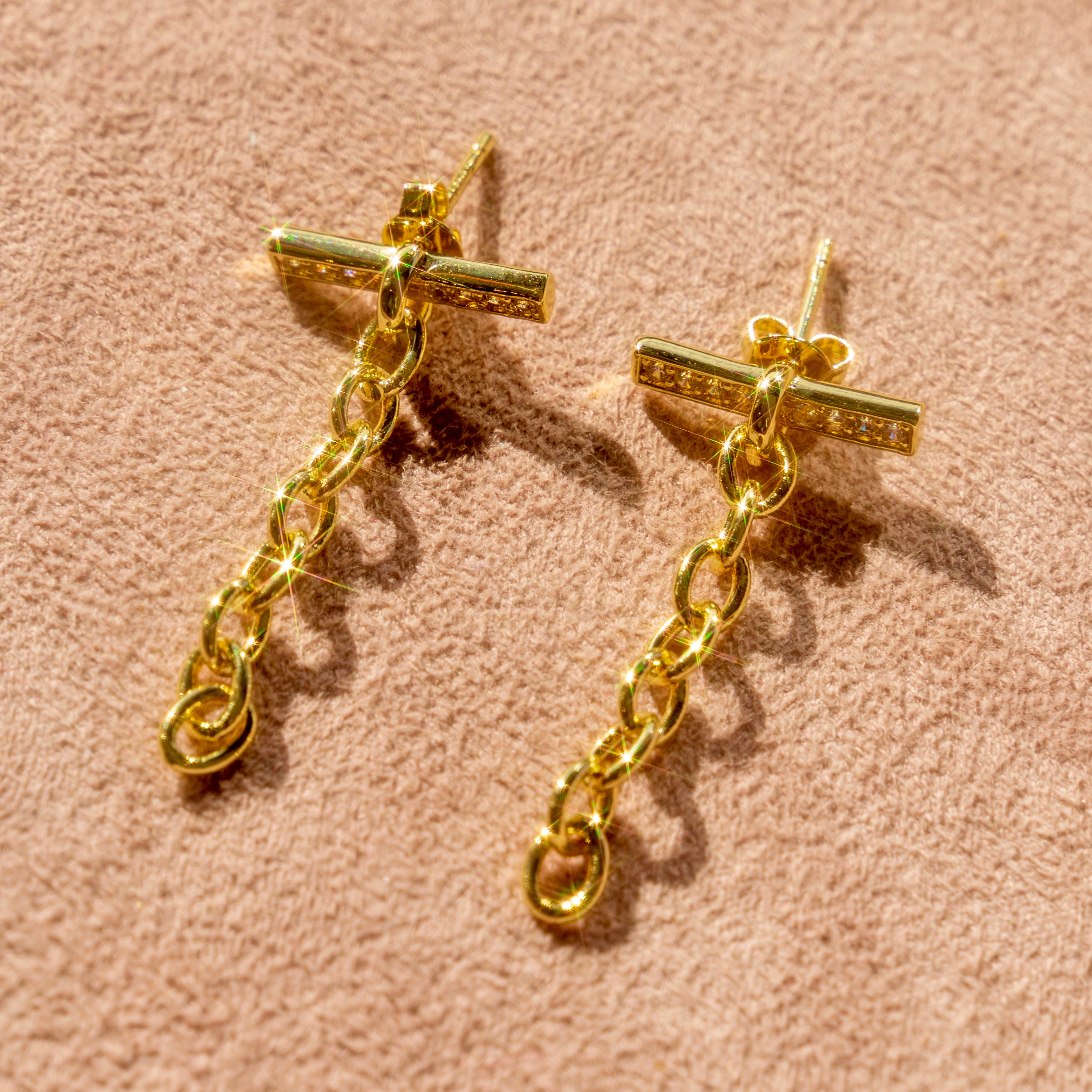 Bar Link Earrings