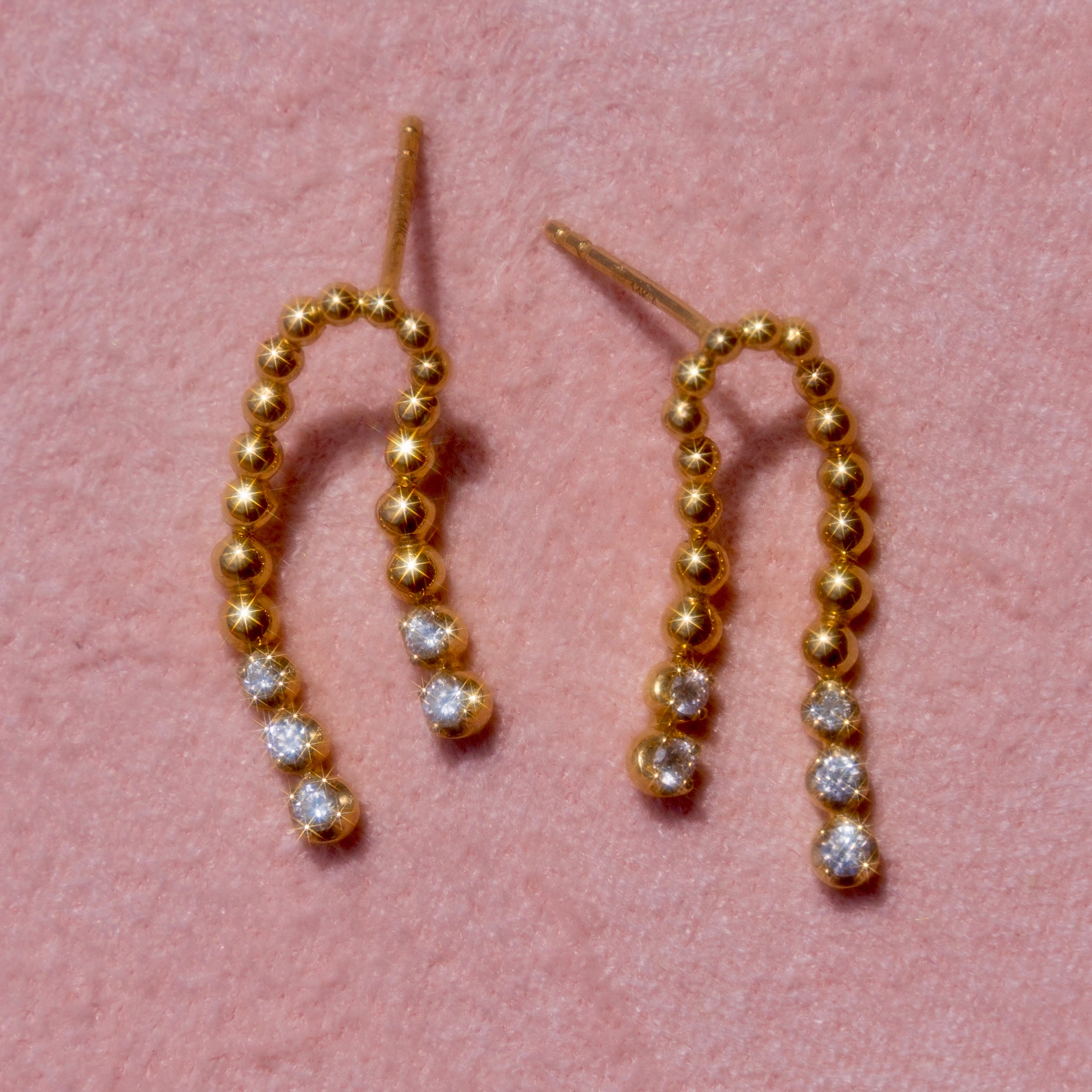 14k Diamond Arch Earrings