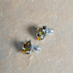 Amber Mushroom Studs