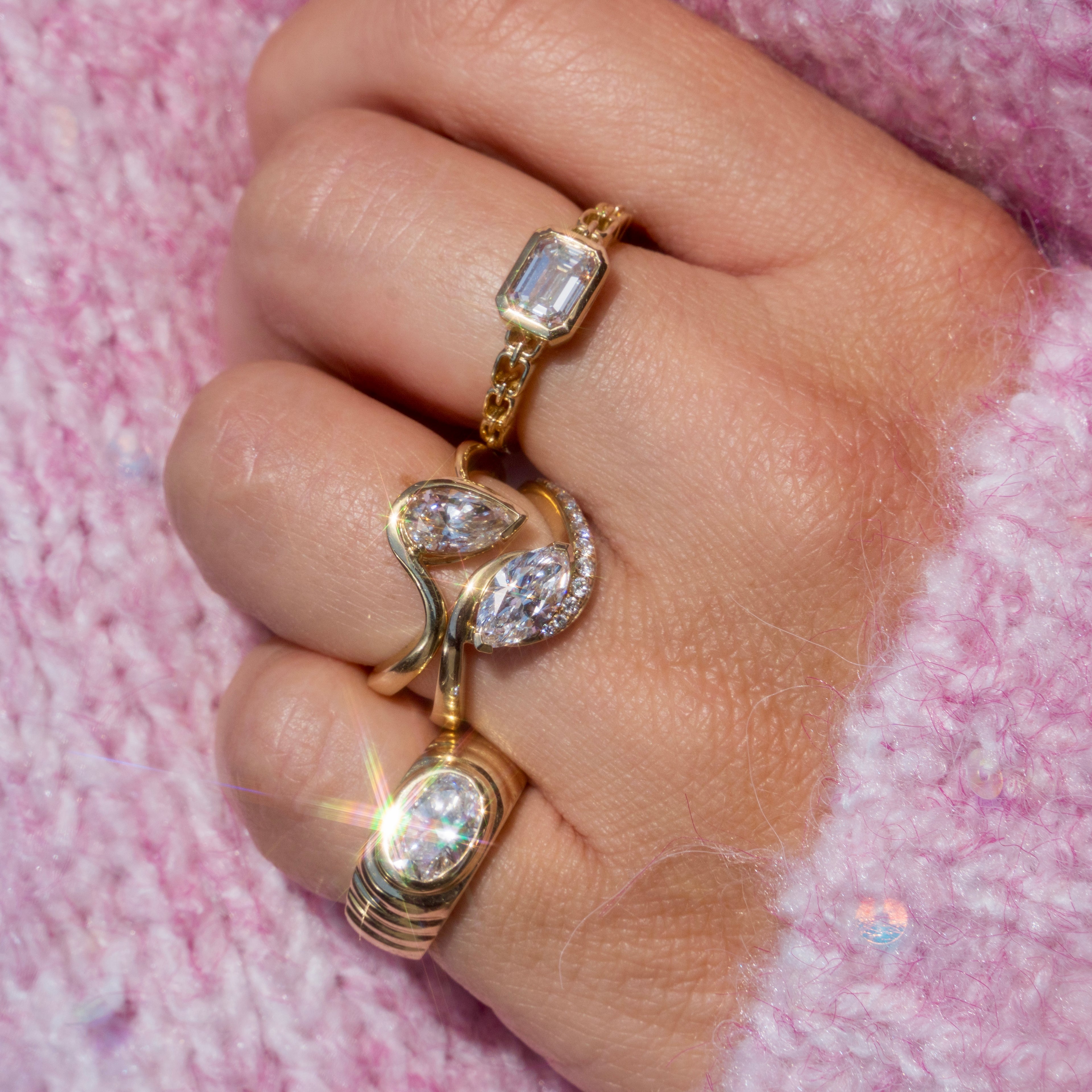 14k Lab Grown Diamond Emerald Cut Ring