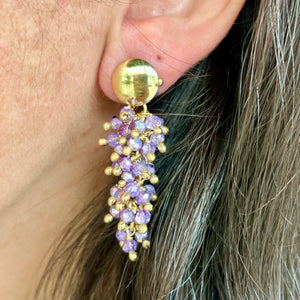Purple Czech Crystal Earrings