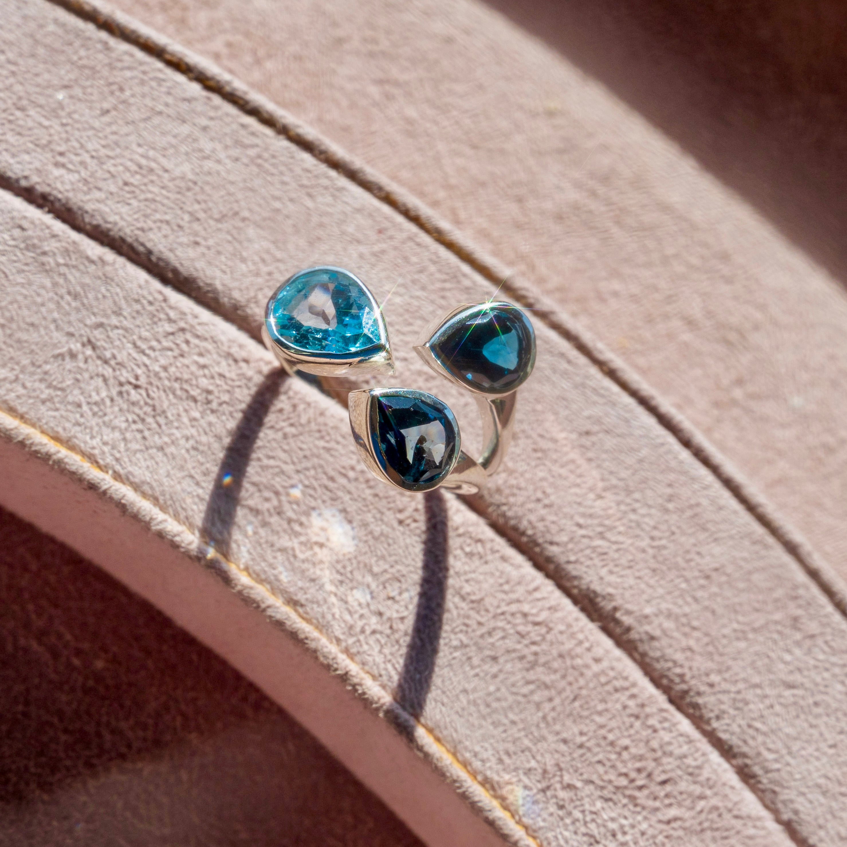 Sterling Silver London Blue Topaz + Blue Topaz Ring