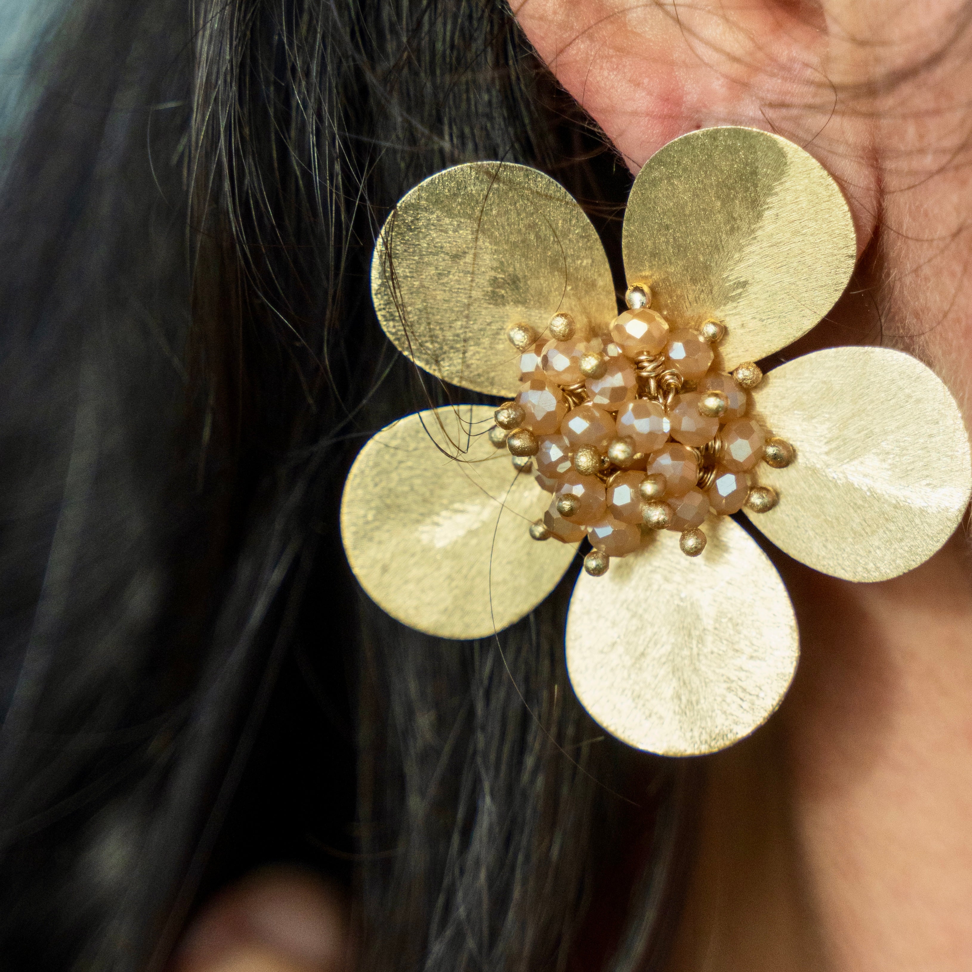 Champagne Floral Earrings