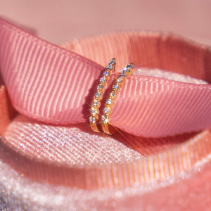 14k Diamond Huggies