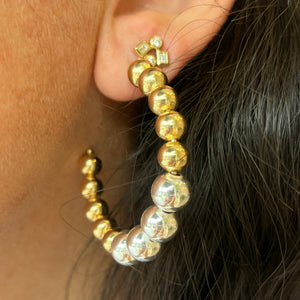 Two Tone Beaded Chunky Hoop