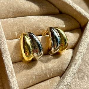 Two Tone Chunky Hoops