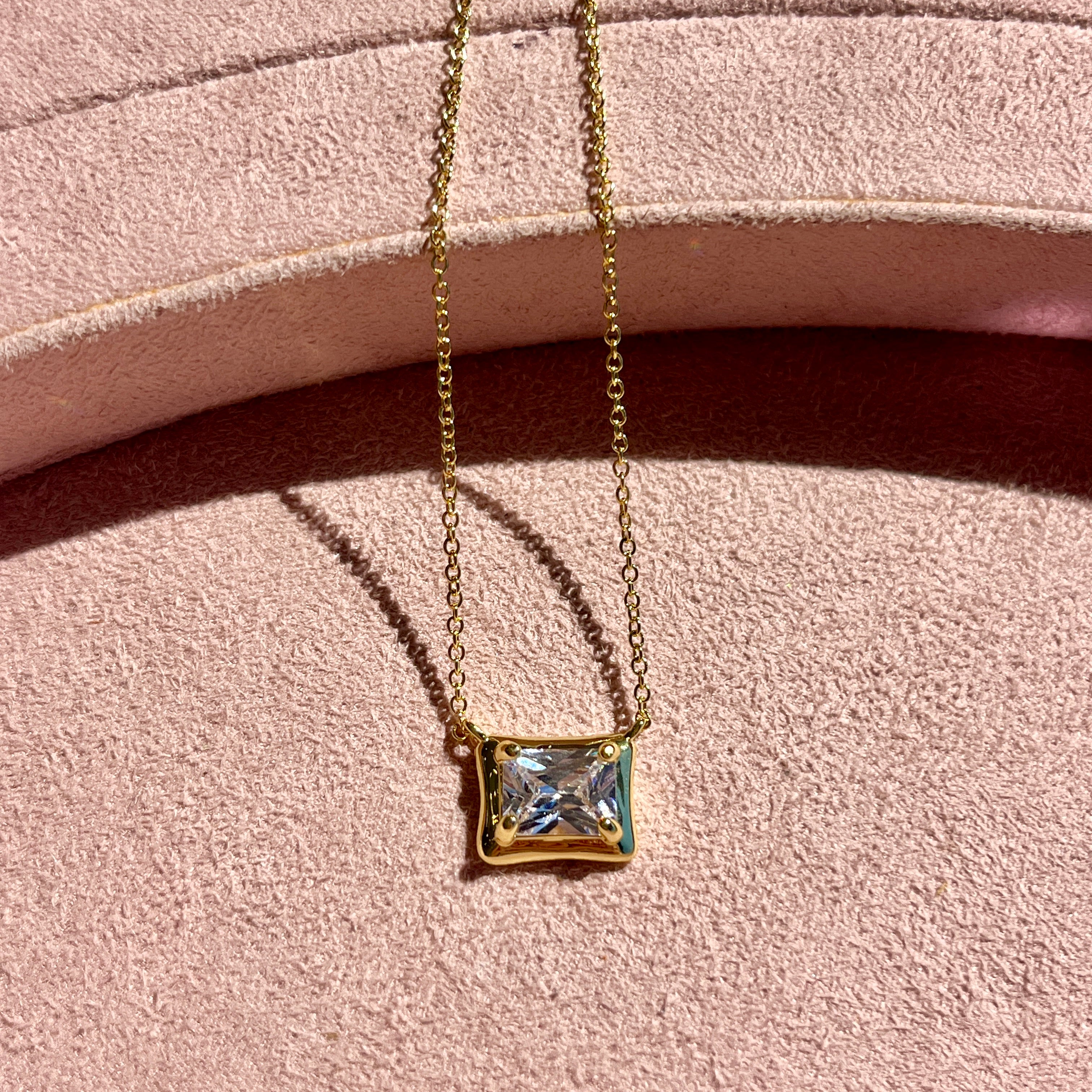 Emerald Cut CZ Necklace