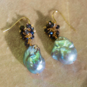 Amethyst + Baroque Pearl Earrings