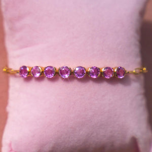 14k Pink Sapphire Link Bracelet