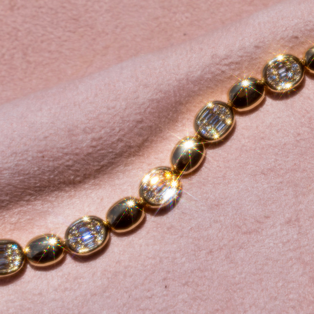14k Baguette Diamond Tennis Bracelet