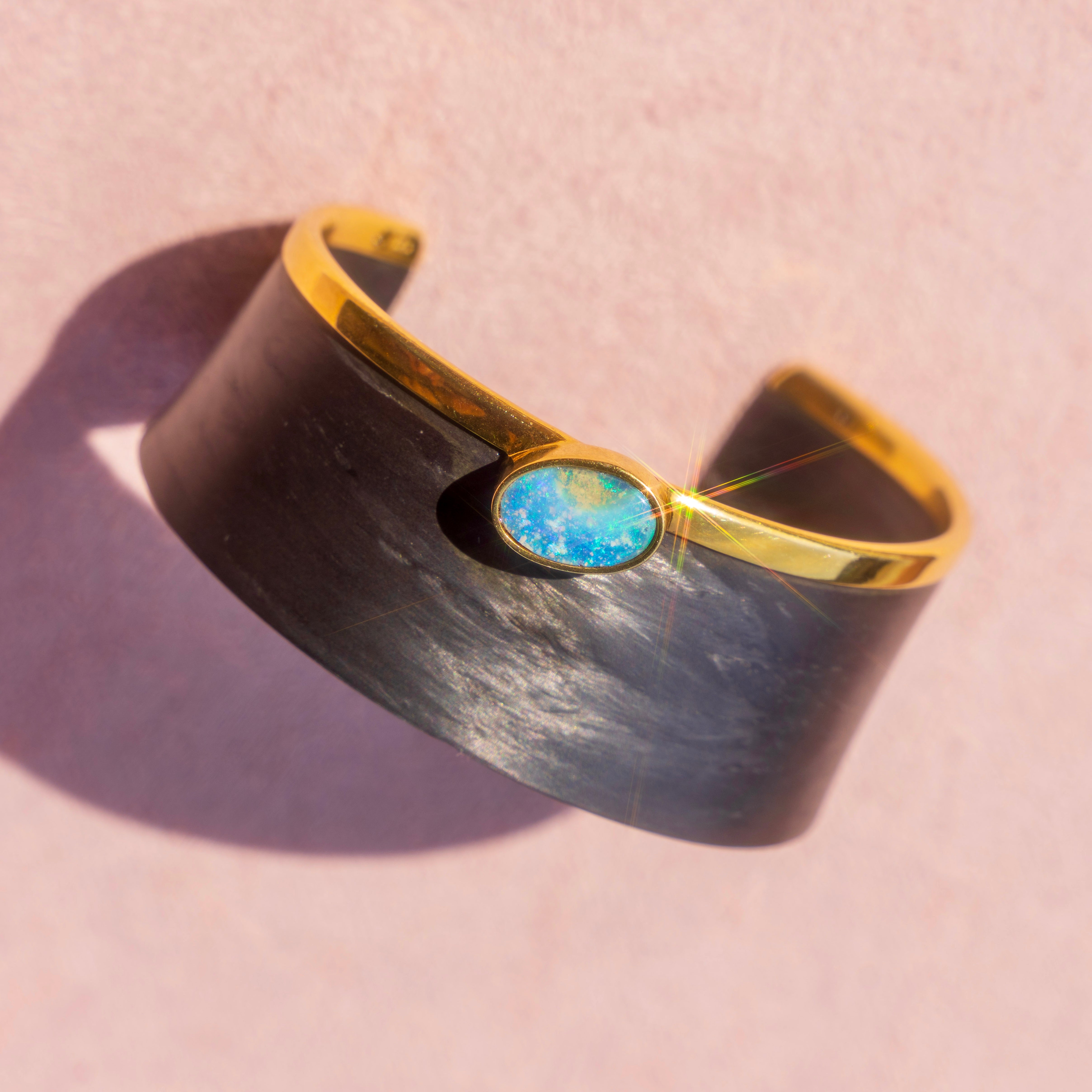 Opal Carbon Fiber Cuff