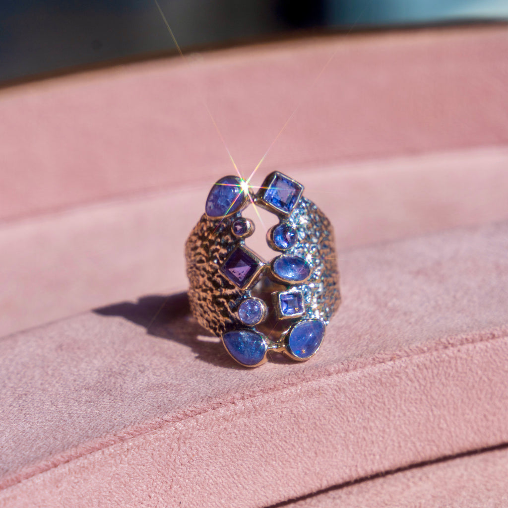 Sterling Silver Mixed Shape Tanzanite Ring
