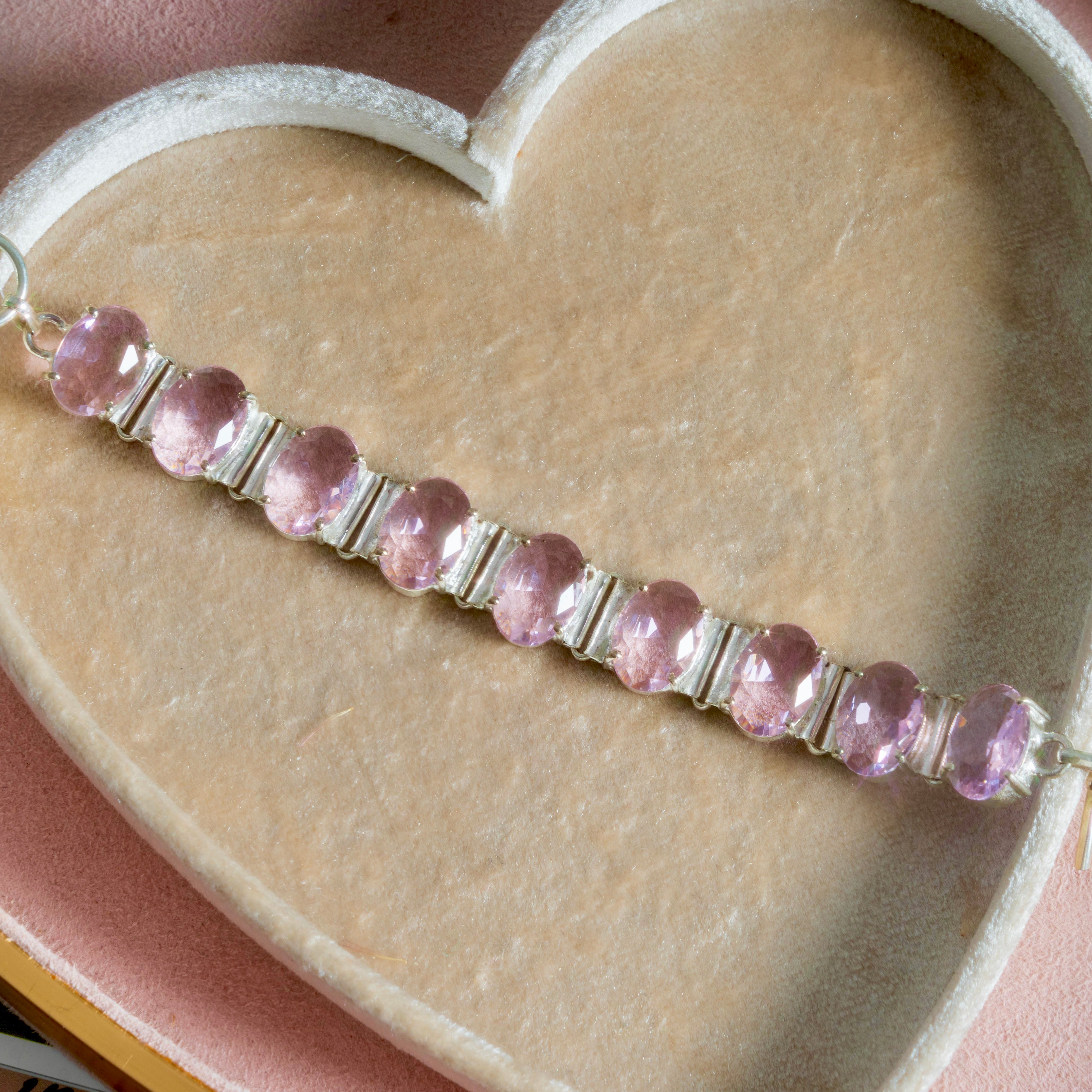 Pink Topaz Tennis Bracelet
