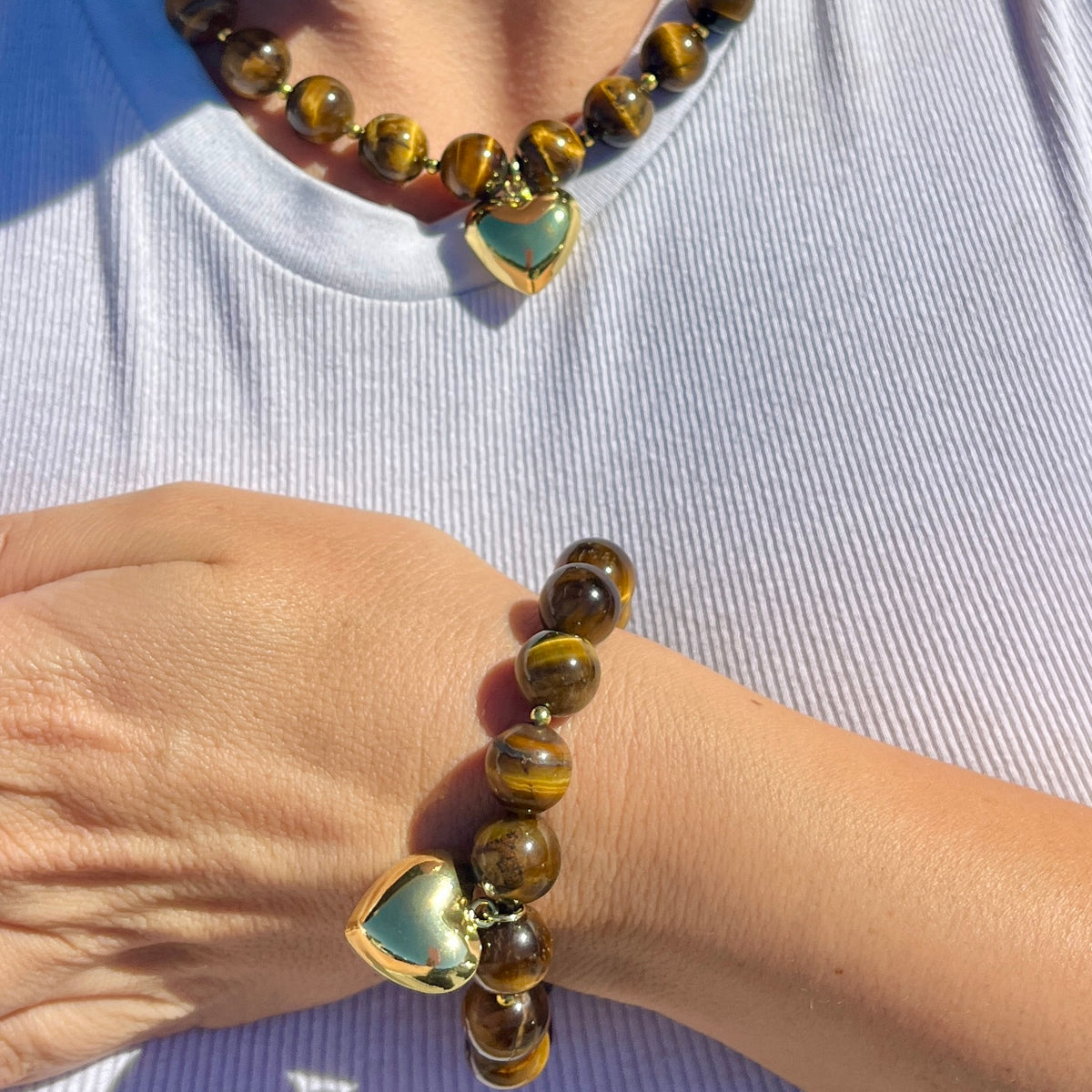 Tiger’s Eye Heart Necklace