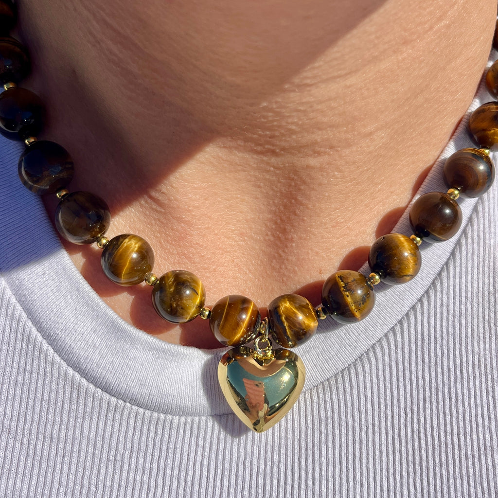 Tiger’s Eye Heart Necklace