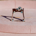 Sterling Silver Blue Topaz Square Lego Ring