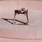 Sterling Silver Blue Topaz Square Lego Ring