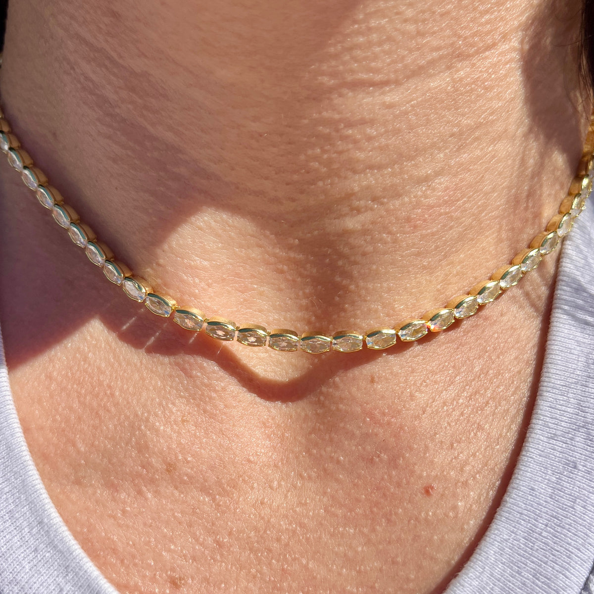 East West Tennis Necklace