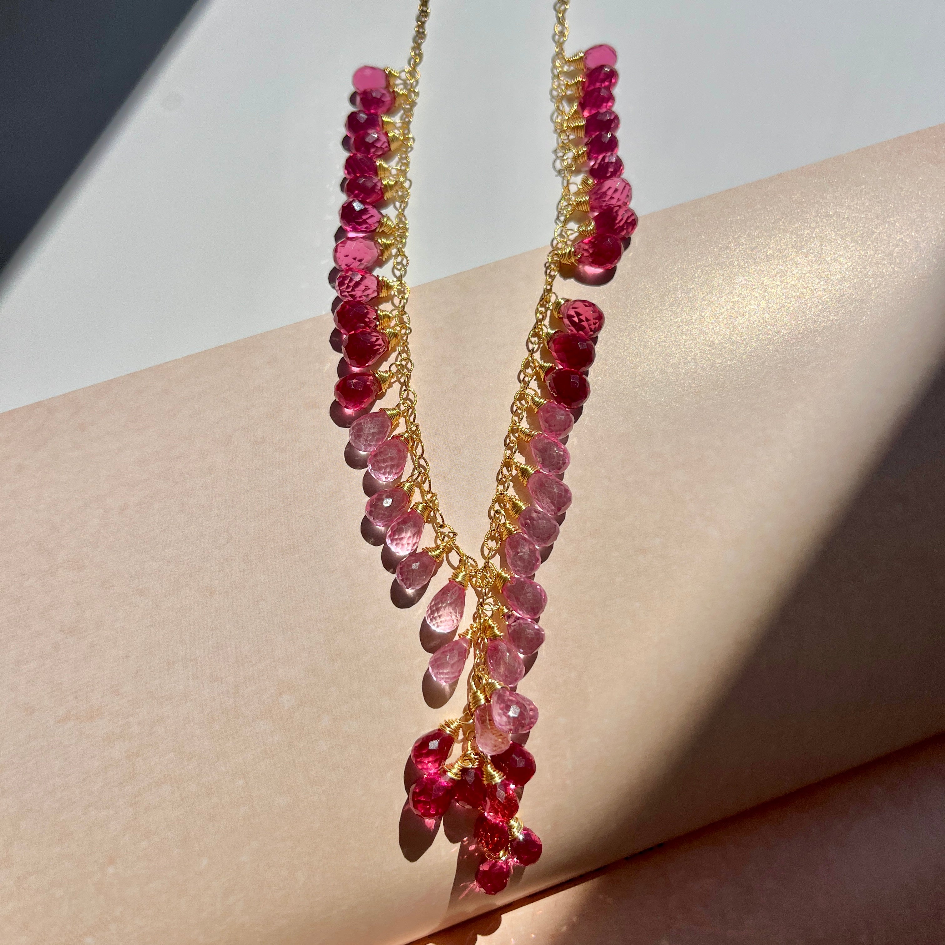 Pink Tourmaline + Pink Topaz Necklace