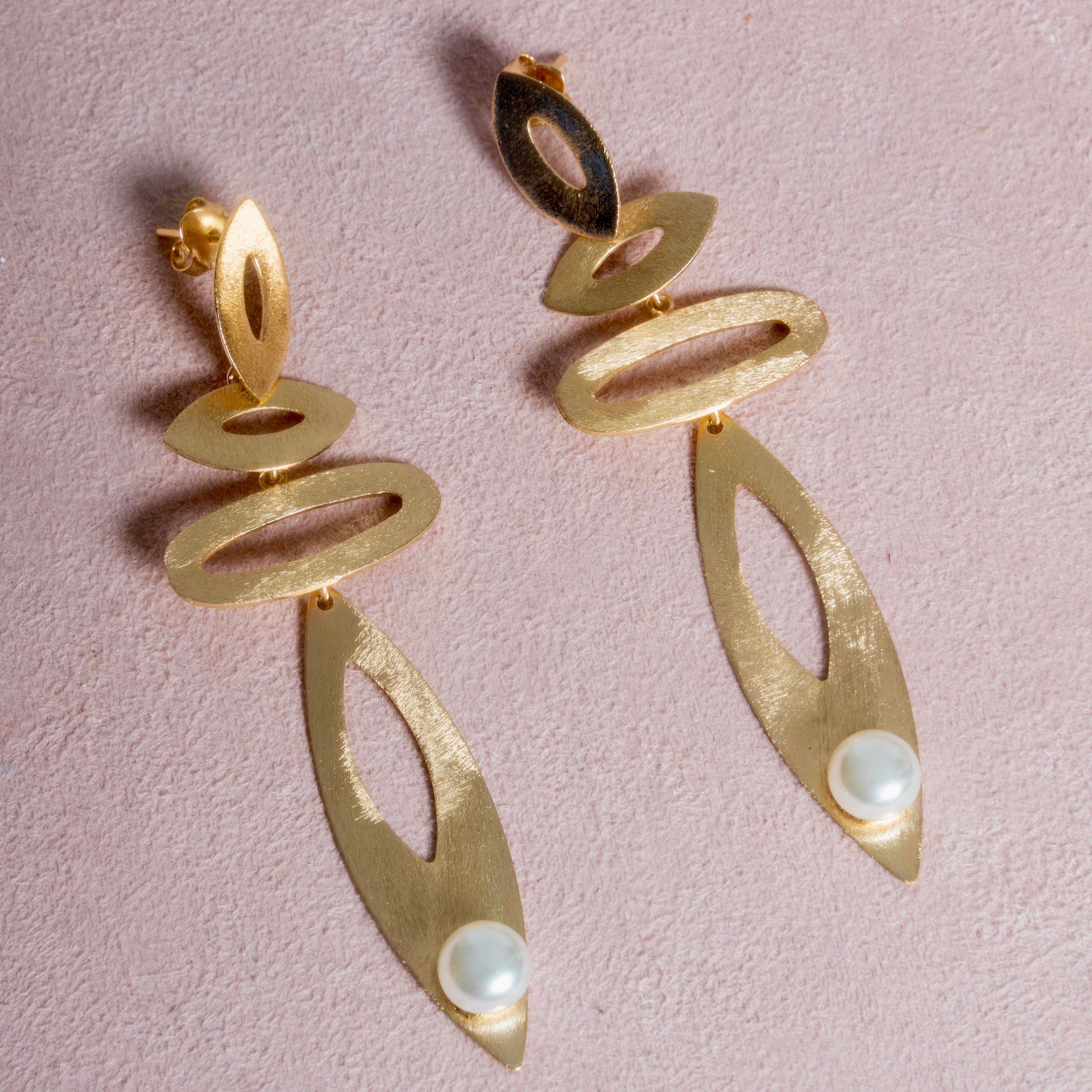 Mixed Shape Pearl Statement Earrings