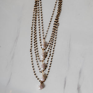 Black Spinel 5 Strand Necklace