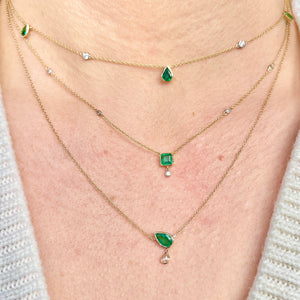 14k Emerald + Diamond Necklaces (3 options)